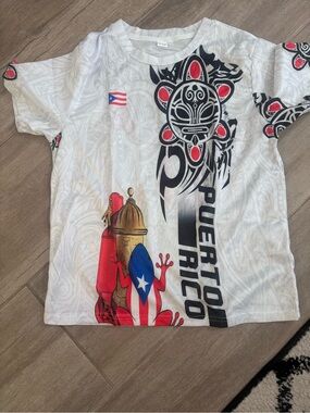 Source Unknown White Kids Tee with Puerto Rico Frog Graphic
